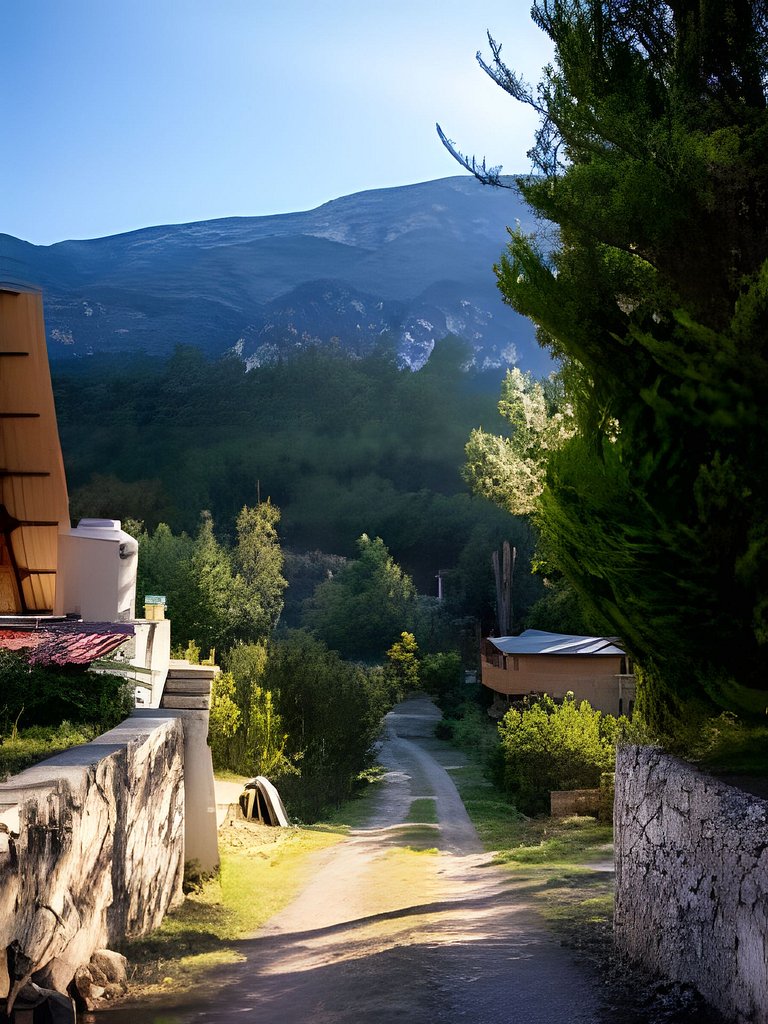 Hermosa cabaña en la montaña